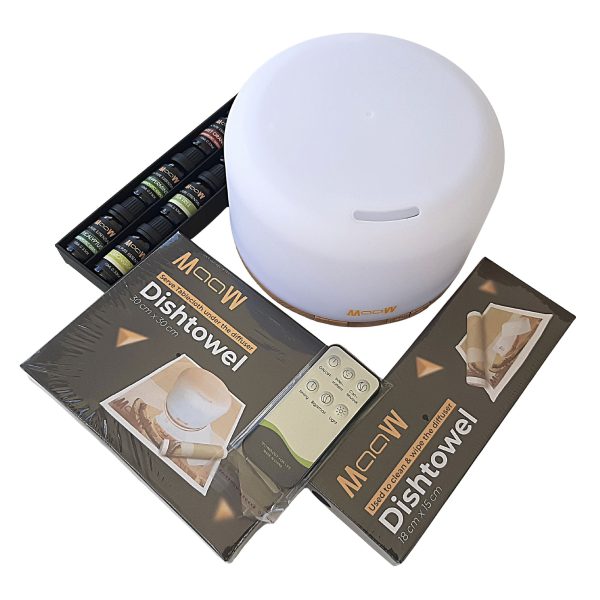 9 LED Light Diffuser Pack with Essential Oils & Dishtowels Sets - Image 4