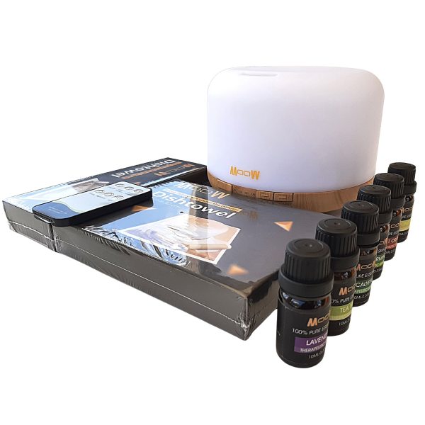 9 LED Light Diffuser Pack with Essential Oils & Dishtowels Sets - Image 5