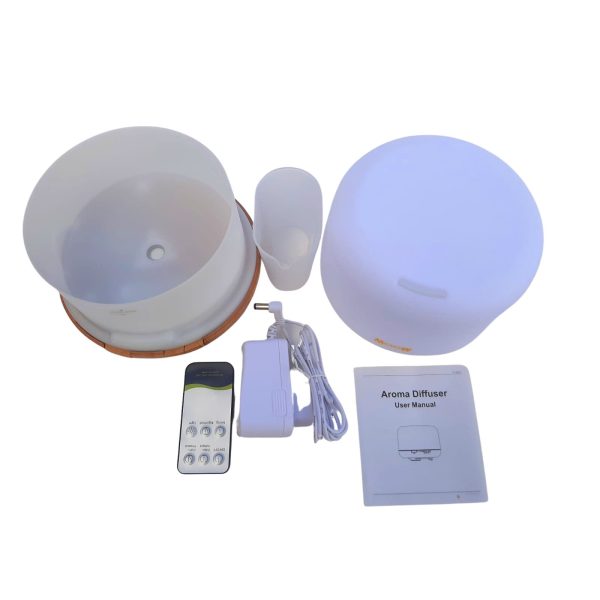 9 LED Ultrasonic Aroma Diffuser w/Remote Control - 600ml - Image 2
