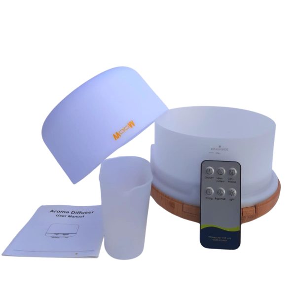 9 LED Ultrasonic Aroma Diffuser w/Remote Control - 600ml - Image 4